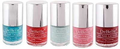 DeBelle Gel Nail Lacquer 8 ml each Kit of 5 (Red,Turquoise blue,Maroon,Mint blue & Pink) French affair , Royale’ Cocktail ,Moulin Rouge, Mint Amour ,Miss Bliss(Pack of 5)
DeBelle Gel Nail Lacquer 8 ml each Kit of 5 (Red,Turquoise blue,Maroon,Mint blue & Pink) French affair , Royale’ Cocktail ,Moulin Rouge, Mint Amour ,Miss Bliss(Pack of 5)