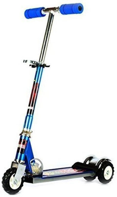 NIYAMAT Heavy Metallic 3 Wheel Height Adjustable Folding Scooter for Kids (Blue)(Blue)