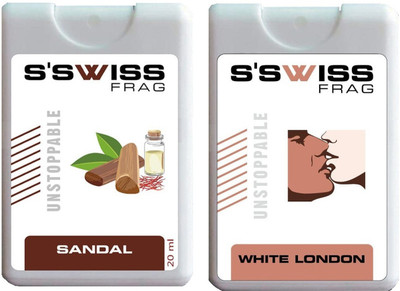 S'swiss Sandal and White London Combo Pack Pocket Perfume Perfume - 40 ml(For Men & Women)