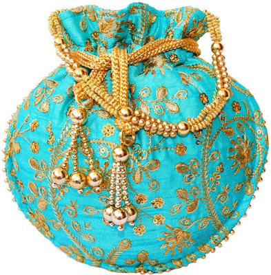 Dms Retail Embroidered Silk Potli Bag Ethnic Clutch Batwa Bag For Women And Girls Skyblue Potli(Blue)
Dms Retail Embroidered Silk Potli Bag Ethnic Clutch Batwa Bag For Women And Girls Skyblue Potli(Blue)