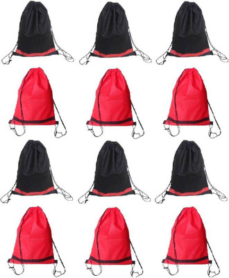 Royal Krishna Shoe Pouch(Black), Black;red