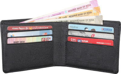 SAMTROH Men Black Artificial Leather Wallet(5 Card Slots)