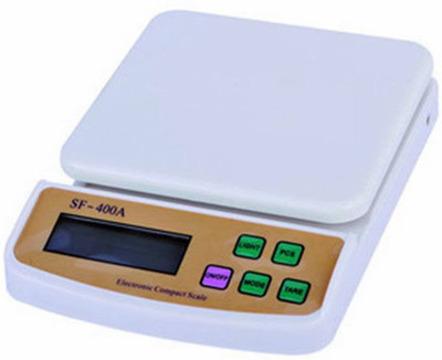 Rorian Kitchen Digital Weighing Scale Upto 10Kg With Batteries (SF-400A) Weighing Scale(White)