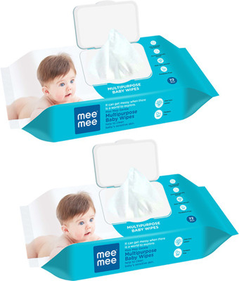 MeeMee Gentle Multipurpose Baby Wipes (2 Packs, 72 Pieces)(2 Pieces)