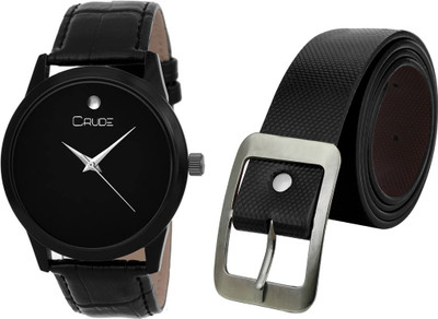 Crude Analog Watch, Belt Combo(Black)