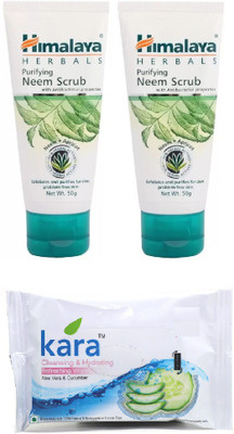 Himalaya PURIFING NEEM SCRUB , KARACLEANSING HYDRATING WIPES(Set of 3)