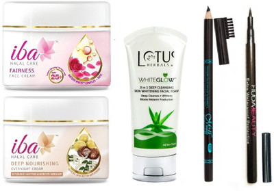 iba halal care FAIRNESS GIRLS COMBO PACK WITH DEEP NOURISHING OVER NIGHT CREAM WITH FAIRNESS FACE CREAM WITH WHITE-GLOW 3 IN 1 DEEP CLEANSING SKIN WHITENING FACIAL FOAM WITH WATERPROOF EYE LINE & EYE BROW PENCIL PACK(Set of 5)
iba halal care FAIRNESS GIRLS COMBO PACK WITH DEEP NOURISHING OVER NIGHT CREAM WITH FAIRNESS FACE CREAM WITH WHITE-GLOW 3 IN 1 DEEP CLEANSING SKIN WHITENING FACIAL FOAM WITH WATERPROOF EYE LINE & EYE BROW PENCIL PACK(Set of 5)