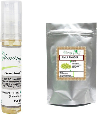 Glowing Buzz Combo of vitamin e oil and amla powder 100 grams(Set of 2)