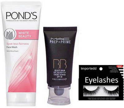 Importedd Eyelashes, Mac Prep-Prime BB Beauty Balm Foundation, Pond's White Beauty Spot-Less Fairness Face Wash(Set of 3)
Importedd Eyelashes, Mac Prep-Prime BB Beauty Balm Foundation, Pond's White Beauty Spot-Less Fairness Face Wash(Set of 3)