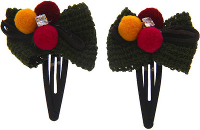 Anuradha Art jewellery Hair Pin Tic Tac Clip(Green)