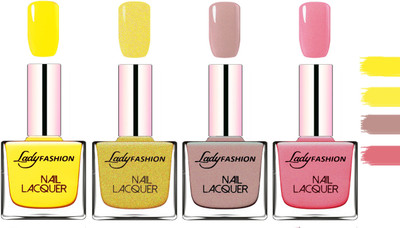 Lady fashion Extra Shine Extra Long Stay Chip Resistant Nail Polish Yellow,Golden,Silky Purple,Silky Pink(Pack of 4)
Lady fashion Extra Shine Extra Long Stay Chip Resistant Nail Polish Yellow,Golden,Silky Purple,Silky Pink(Pack of 4)