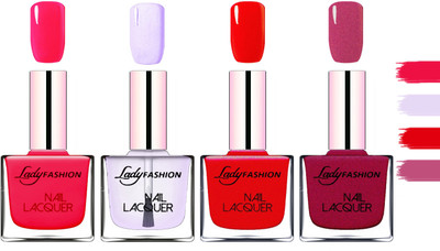 Lady Fashion Extra Shine Extra Long Stay Chip Resistant Nail Polish Sweet Red,Top Coat,Red,Maroon(Pack of 4)
Lady Fashion Extra Shine Extra Long Stay Chip Resistant Nail Polish Sweet Red,Top Coat,Red,Maroon(Pack of 4)