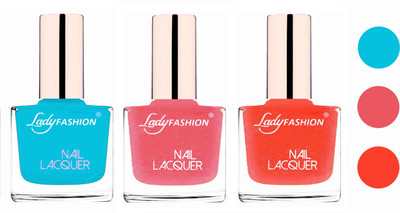 Lady Fashion Extra Shine Extra Long Stay Chip Resistant Nail Polish (Set Of 3) Sky Blue,Silky Pink,Orange Silk(Pack of 3)
Lady Fashion Extra Shine Extra Long Stay Chip Resistant Nail Polish (Set Of 3) Sky Blue,Silky Pink,Orange Silk(Pack of 3)