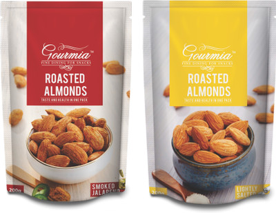 Gourmia Combo of Roasted Almonds, Smoked Jalapeno + Lightly Salted (Each 200g) Almonds(400 g, Pouch)
Gourmia Combo of Roasted Almonds, Smoked Jalapeno + Lightly Salted (Each 200g) Almonds(400 g, Pouch)