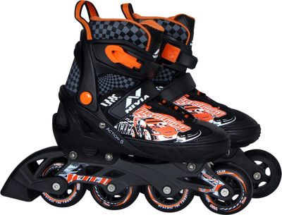 Nivia ACTION-5 In-line Skates - Size 33-36 Euro(Black, Orange)