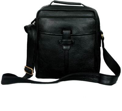 MARFIT Men Casual, Formal Black Genuine Leather Sling Bag