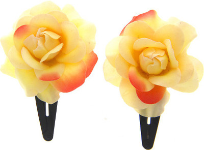 Anuradha Art Jewellery Hair Pin For Girls & Kids Tic Tac Clip(Yellow)