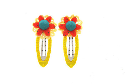Anuradha Art Jewellery Hair Pin For Girls & Kids Tic Tac Clip(Yellow)