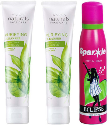 Avon Anew Two Purifying Cleanser Green Tea And Tea Tree Oil 100 ml with one sparkle perfume 150 ml(Set of 3)
Avon Anew Two Purifying Cleanser Green Tea And Tea Tree Oil 100 ml with one sparkle perfume 150 ml(Set of 3)