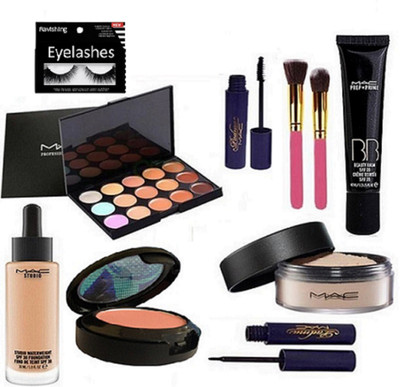 ravishing Eyelashes, Mac studio water weight & prep + prime BB Foundataion &compact & loose powder & padma eyeliner & mascara, eyeshadow 15 shade palette with 2 makeup brush(Set of 10)
ravishing Eyelashes, Mac studio water weight & prep + prime BB Foundataion &compact & loose powder & padma eyeliner & mascara, eyeshadow 15 shade palette with 2 makeup brush(Set of 10)