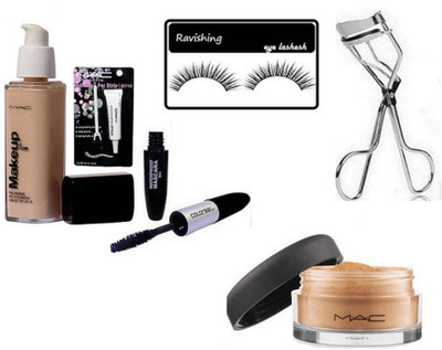 ravishing Eyelashes, Eyelashes Glue, Eyelases Curler, Colorbaar Eyeliner, Makeup Foundation, Mac Loos Powder(Set of 5)
ravishing Eyelashes, Eyelashes Glue, Eyelases Curler, Colorbaar Eyeliner, Makeup Foundation, Mac Loos Powder(Set of 5)