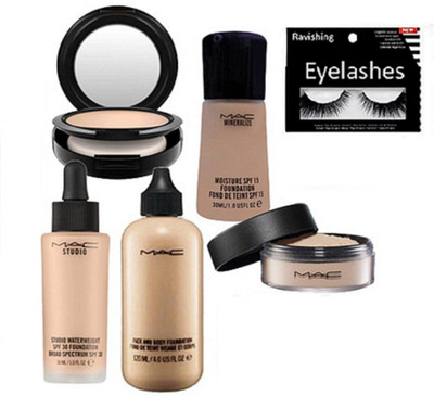 ravishing Eyelashes, Mac Face & body & studio water weight & Mineralize foundation, Loose Compact & Compact(Set of 6)
ravishing Eyelashes, Mac Face & body & studio water weight & Mineralize foundation, Loose Compact & Compact(Set of 6)