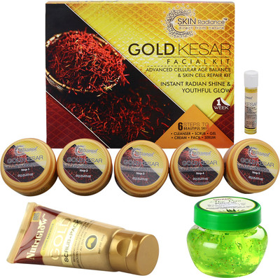 NutriGlow Skin radiance gold kesar facial kit with alovera gel and gold scrub + pack(Set of 3)
NutriGlow Skin radiance gold kesar facial kit with alovera gel and gold scrub + pack(Set of 3)
