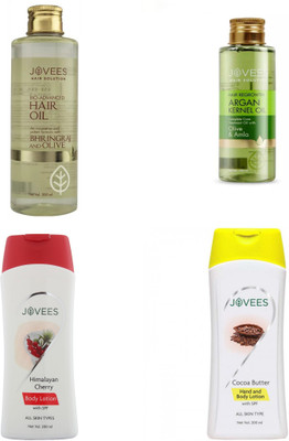 Jovees Bio Advanced Hair Oil-Bharingraj and Olive. & Hair Regrowth-Argan Kernel Oil-Olive and Amla & Body Lotion-Himalayan cherry & Hand & Body Lotion-Cocoa Butter.(Set of 1)
Jovees Bio Advanced Hair Oil-Bharingraj and Olive. & Hair Regrowth-Argan Kernel Oil-Olive and Amla & Body Lotion-Himalayan cherry & Hand & Body Lotion-Cocoa Butter.(Set of 1)