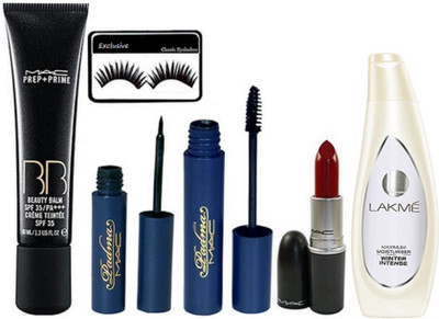 exclusive Eyelashes, Mac Prep-Prime BB Beauty Balm Cream, Padma Eyeliner+Mascara, Matte Finish Lipstick & Lakme Winter Intense Body Lotion(Set of 6)
exclusive Eyelashes, Mac Prep-Prime BB Beauty Balm Cream, Padma Eyeliner+Mascara, Matte Finish Lipstick & Lakme Winter Intense Body Lotion(Set of 6)