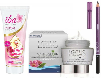 iba halal care FAIRNESS PACK WITH INSTANT FACIAL 3 IN 1 WASH-SCRUB-MASK ,WHITE GLOW SKIN WHITENING & BRIGHTENING NOURISHING NIGHT CREAM WITH WATERPROOF EYE BROW PENCIL PACK(Set of 3)
iba halal care FAIRNESS PACK WITH INSTANT FACIAL 3 IN 1 WASH-SCRUB-MASK ,WHITE GLOW SKIN WHITENING & BRIGHTENING NOURISHING NIGHT CREAM WITH WATERPROOF EYE BROW PENCIL PACK(Set of 3)