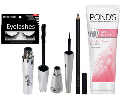 Importedd Eyelashes, Mac Brooke Candy Eyeliner & Mascara & Pencil Kajal, Pond's White Beauty Spot-Less Fairness Face Wash(Set of 5)
Importedd Eyelashes, Mac Brooke Candy Eyeliner & Mascara & Pencil Kajal, Pond's White Beauty Spot-Less Fairness Face Wash(Set of 5)