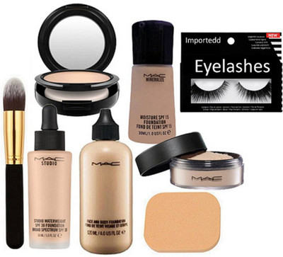 Importedd Eyelashes, Make Up Brush, Make Up Applying Sponge Puff, Mac Studio Fix & Loose Powder Compact, Face & Body, Studio Waterweight & Mineralize Moisture Foundation(Set of 8)
Importedd Eyelashes, Make Up Brush, Make Up Applying Sponge Puff, Mac Studio Fix & Loose Powder Compact, Face & Body, Studio Waterweight & Mineralize Moisture Foundation(Set of 8)