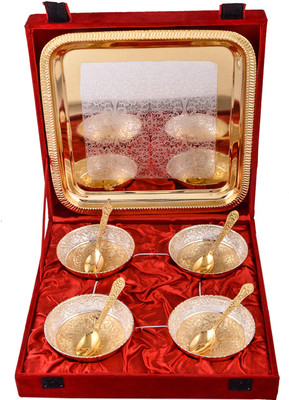 Silver Wilver Silver Plated Bowl Set(Silver, Pack of 9)