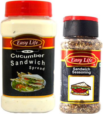Easy Life Combo of Cucumber Sandwich Spread 315g + Sandwich Seasoning 40g Combo(1)
Easy Life Combo of Cucumber Sandwich Spread 315g + Sandwich Seasoning 40g Combo(1)