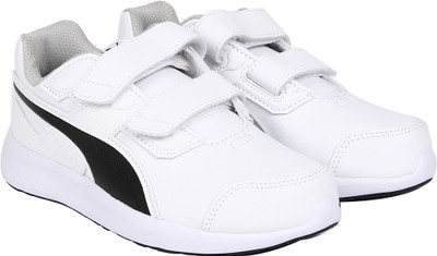Puma Boys & Girls Velcro Sneakers(White, White- black