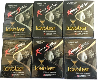 KamaSutra LONG LAST PACK OF 6 Condom(Set of 6, 18S)