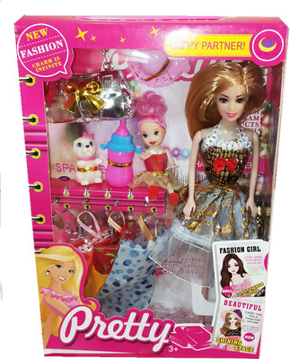 TALKING GANESHA Beautiful 30 CMS Fashion Doll With Baby, Kitten & Accessories Doll Set For Girls - Model 1(Multicolor)
TALKING GANESHA Beautiful 30 CMS Fashion Doll With Baby, Kitten & Accessories Doll Set For Girls - Model 1(Multicolor)