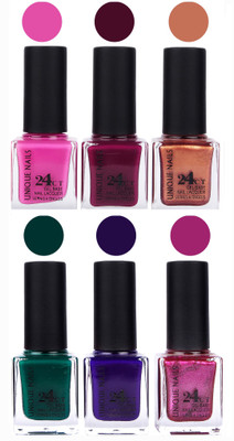 Unique Nails Gel Nail Polish Set 2665 Multicolor(Pack of 6)