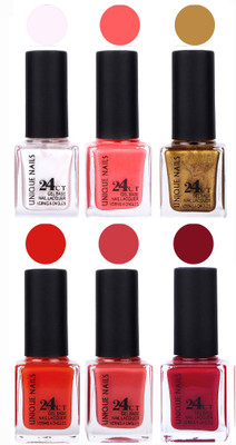 Unique Nails Gel Nail Polish Set 2648 Multicolor(Pack of 6)
