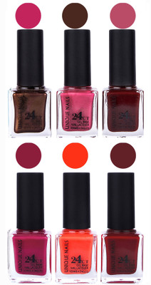 Unique Nails Gel Nail Polish Set 2662 Multicolor(Pack of 6)