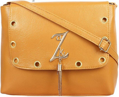 SAHAL Girls Casual Tan PU Sling Bag
