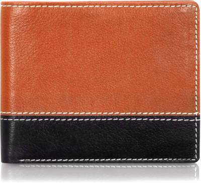 POLLSTAR Men Tan Genuine Leather Wallet(6 Card Slots)