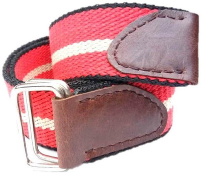 Naazo Men & Women Red, Black, White Fabric Belt, Red 01