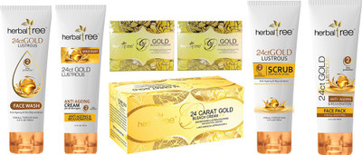 Herbaltree Combo Pack 2 Gold Beach 42gm, 1 Gold Bleach 300gm & Gold Face Wash, Face Pack, Face Scrub, Face Cream 120ml Pack Of 7(Set of 1)
Herbaltree Combo Pack 2 Gold Beach 42gm, 1 Gold Bleach 300gm & Gold Face Wash, Face Pack, Face Scrub, Face Cream 120ml Pack Of 7(Set of 1)