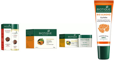 BIOTIQUE BIO Berberry Hydrating Cleanser, Papaya Revitalizing Tan-Removal Scrub, Fruit Whitening & Depigmentation Face Pack, lip balm(Set of 4)
BIOTIQUE BIO Berberry Hydrating Cleanser, Papaya Revitalizing Tan-Removal Scrub, Fruit Whitening & Depigmentation Face Pack, lip balm(Set of 4)