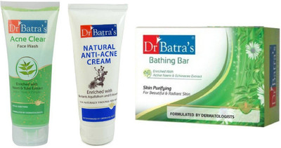 Dr. Batra's Acne Clear Face Wash, Natural Anti-Acne Cream & Skin Purifying Bathing Bar(Set of 3)
Dr. Batra's Acne Clear Face Wash, Natural Anti-Acne Cream & Skin Purifying Bathing Bar(Set of 3)