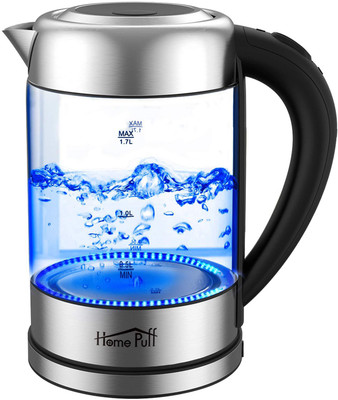 Home Puff HO-A301 Cordless LED Electric Kettle(1.7 L, Silver)