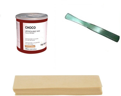 Shopfleet Combo of Choco Liposoluble Wax (800 Gm.) + 50 Wax Strips + 1 Wax Knife Wax(1, Set of 3)