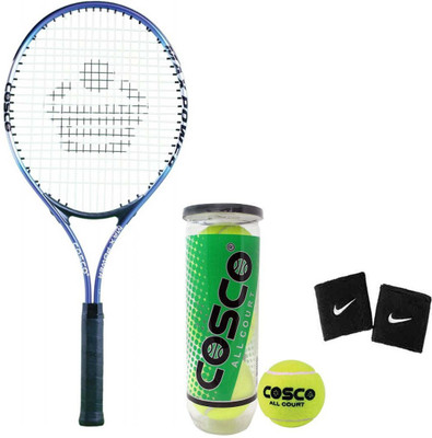 Cosco Max Power Tennis Racquet WIth Tennis Ball "All Court " ( 3 Balls ) and 1 Pair Wrist Band Tennis Kit
Cosco Max Power Tennis Racquet WIth Tennis Ball "All Court " ( 3 Balls ) and 1 Pair Wrist Band Tennis Kit