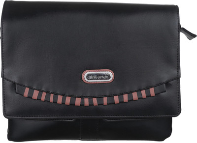 HS High Sprit Girls Casual Black Leatherette Sling Bag